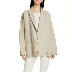 Eileen Fisher women's Petite Organic Linen Jacket medium cream